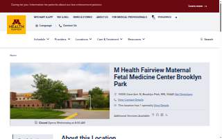 M Health Fairview Maternal Fetal Medicine Center Brooklyn Park