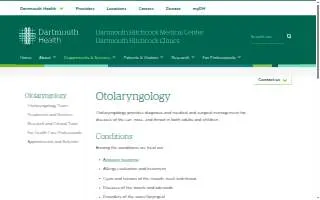 Dartmouth Hitchcock Clinics Manchester - Canton Street | Ear, Nose & Throat Specialists of Southern NH website