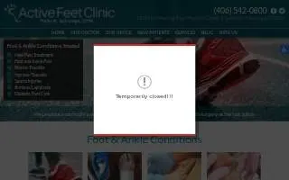 Active Feet Clinic website