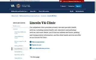 Lincoln VA Clinic website
