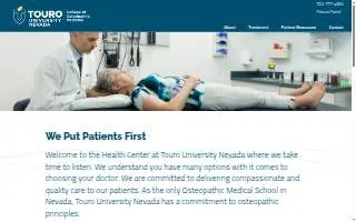 Health Center at Touro University Nevada website