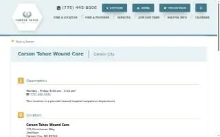 Carson Tahoe Wound Care website