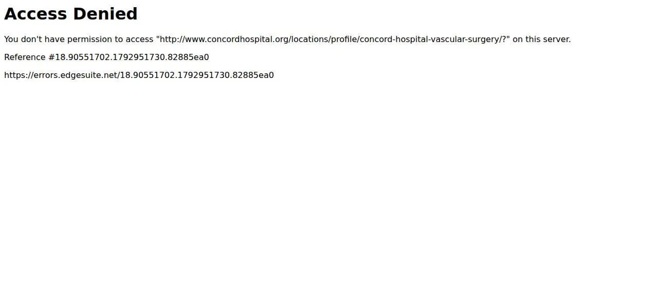 Concord Hospital Vascular Surgery website