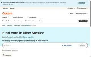 Optum Journal Center Primary Care website