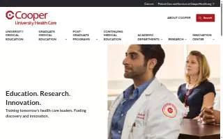 Cooper University Health Care of Cherry Hill Township website