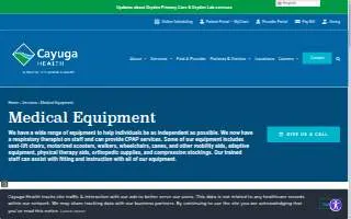 Cayuga Medical Equipment website