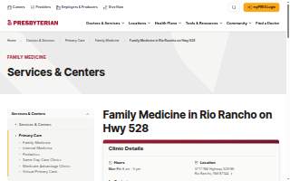 Presbyterian Family Medicine in Rio Rancho on Hwy 528