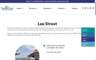 FamilyCare Health Center - Lee Street website