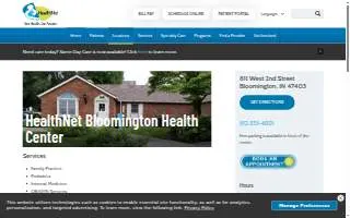 HealthNet Bloomington Health Center website