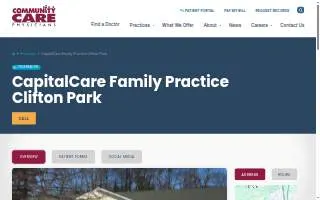 Capital Care Family Practice website