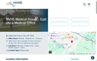 MVHS Medical Group - East Utica Medical Office website