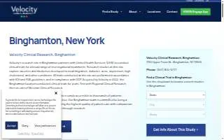 Velocity Clinical Research website