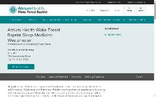 Atrium Health Wake Forest Baptist Sleep Medicine - Westchester website