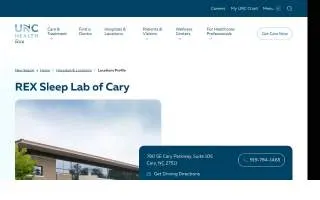 REX Sleep Lab of Cary website