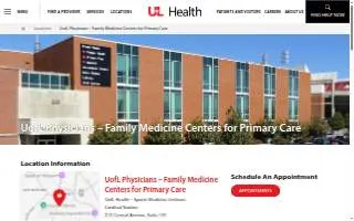 UofL Physicians – Family Medicine Centers for Primary Care website