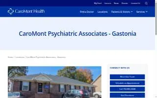 CaroMont Psychiatric Associates - Gastonia website