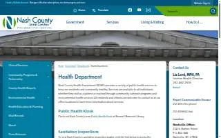 Nash County Health Department website
