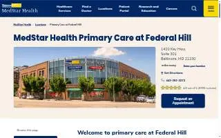 MedStar Health Primary Care at Federal Hill website
