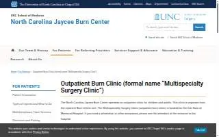 UNC Burn Clinic website