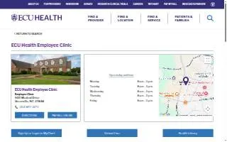 ECU Health Employee Clinic website