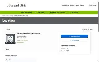 Utica Park Urgent Care - Utica website