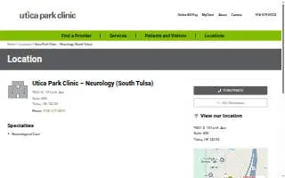 Utica Park Clinic - Neurology (South Tulsa) website