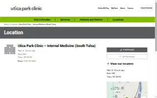 Utica Park Clinic - Internal Medicine (South Tulsa) website