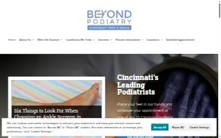 Cincinnati Foot and Ankle Care - Hamilton | Beyond Podiatry website