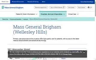 Newton-Wellesley Physicians Primary Care (Wellesley Hills) website