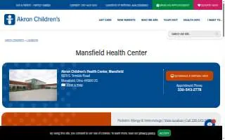 Akron Children's Health Center, Mansfield website