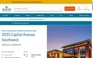 Beacon Kalamazoo Health Park Battle Creek website