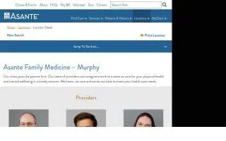 Asante Family Medicine - Murphy website