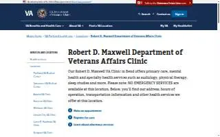 Bend VA Clinic website