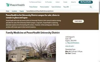 Family Medicine at PeaceHealth University District website
