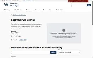 Eugene VA Clinic Main Entrance website