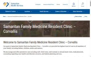 Samaritan Family Medicine Resident Clinic - Corvallis website