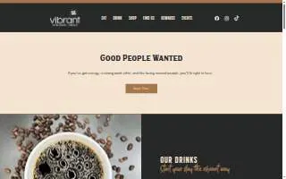 Vibrant Coffeehouse + Kitchen of Des Moines website