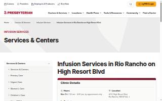 Presbyterian Infusion Services in Rio Rancho on High Resort Blvd