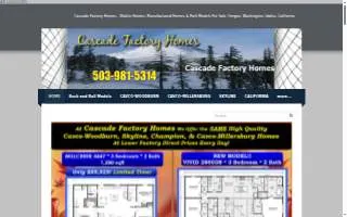 Cascade Factory Homes website