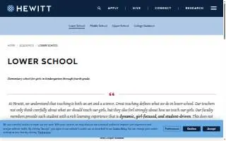 The Hewitt School - Lower School website