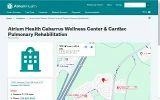 Atrium Health Cabarrus Wellness Center & Cardiac Pulmonary Rehabilitation website