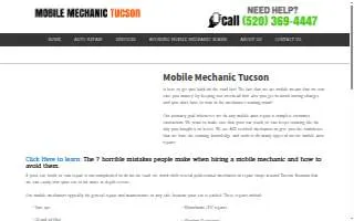 Mobile Mechanic Tucson website