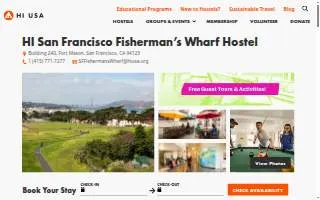 HI San Francisco Fisherman's Wharf Hostel website
