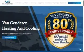 Van Genderen Heating & Air Conditioning of Aurora website