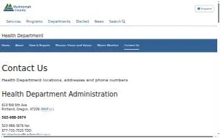 Multnomah County Health Department - North Portland website