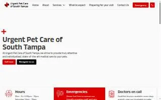 Urgent Pet Care of South Tampa website