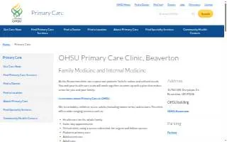 OHSU Primary Care Clinic, Beaverton website