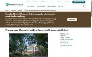 Primary Care Women's Health at PeaceHealth University District website