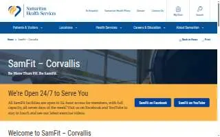 SamFit - Corvallis website