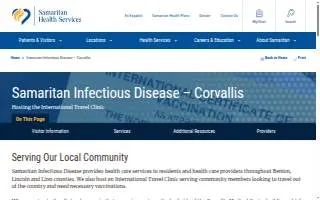 Samaritan Infectious Disease - Corvallis website
